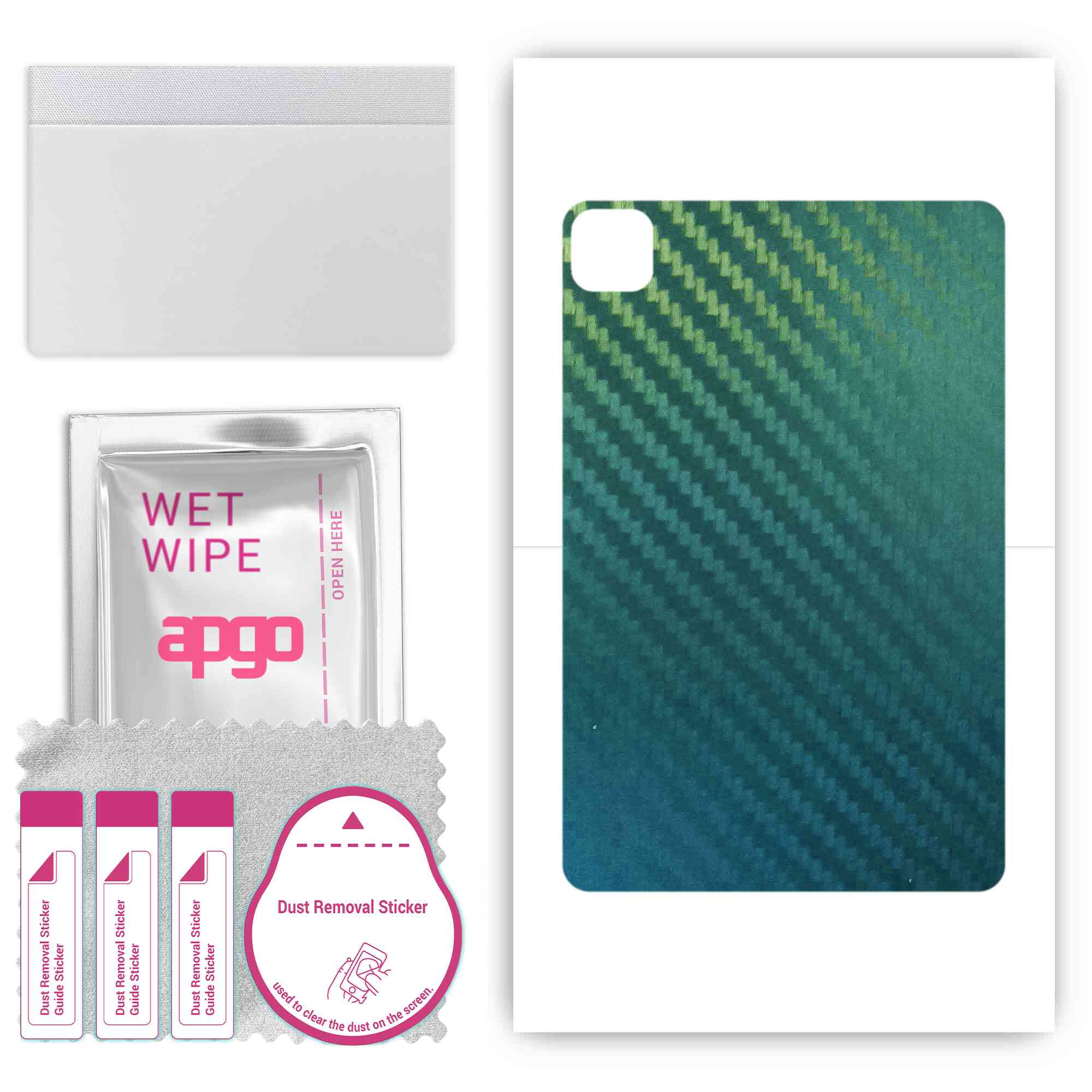 

apgo Protective Skin Sticker for the back compatible with Doogee T10, Wrap Film, Foil, Vinyl - Pattern Carbon Chameleon CAKA1