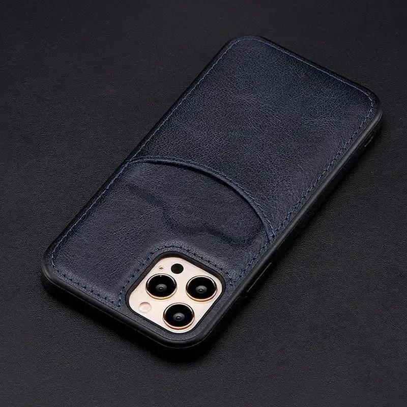 

Luxury Leather Case For iPhone 16 Pro Max 17 16E 15 14 13 12 Mini 11 Pro XR X XS Max 7 8 Plus SE 3 Card Slot Mobile Phone Cover iPhone 15 Pro Max синій