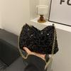 Small Fashion Shiny Sequin Shoulder Bag For Women 2023 Spring New Street Style Chain Underarm Crossbody Bag