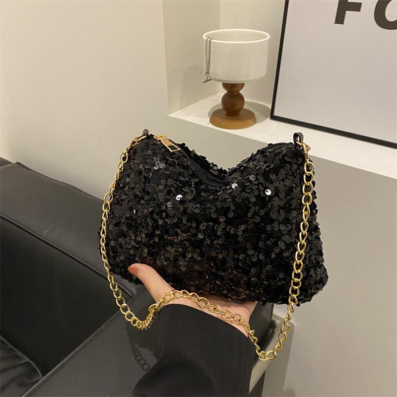 Wholesale Unique Stylish Sequined Small Square Bag For Women With Chain Strap For Daily Use