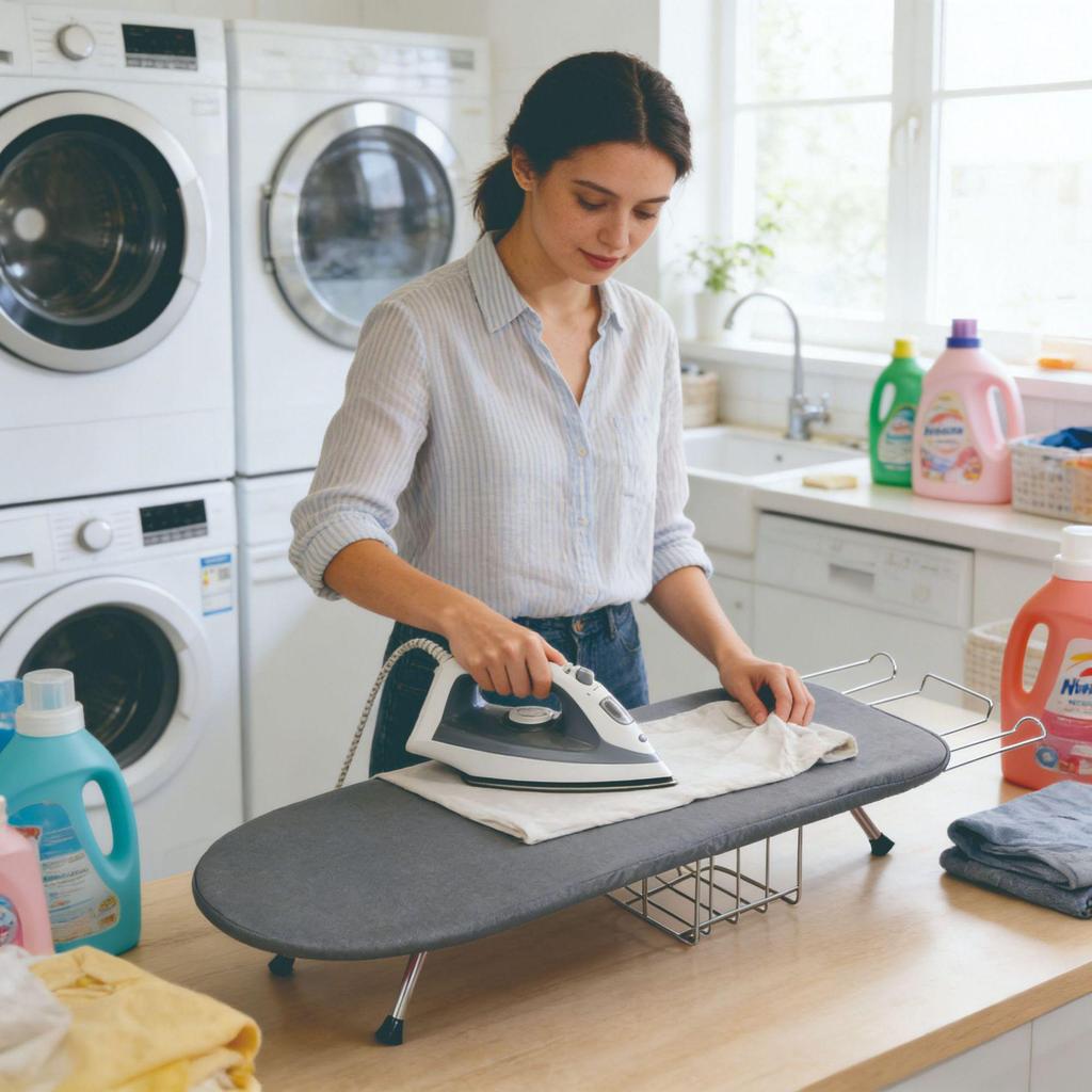 Enhanced Non-Slip Folding Ironing Board with Storage Basket