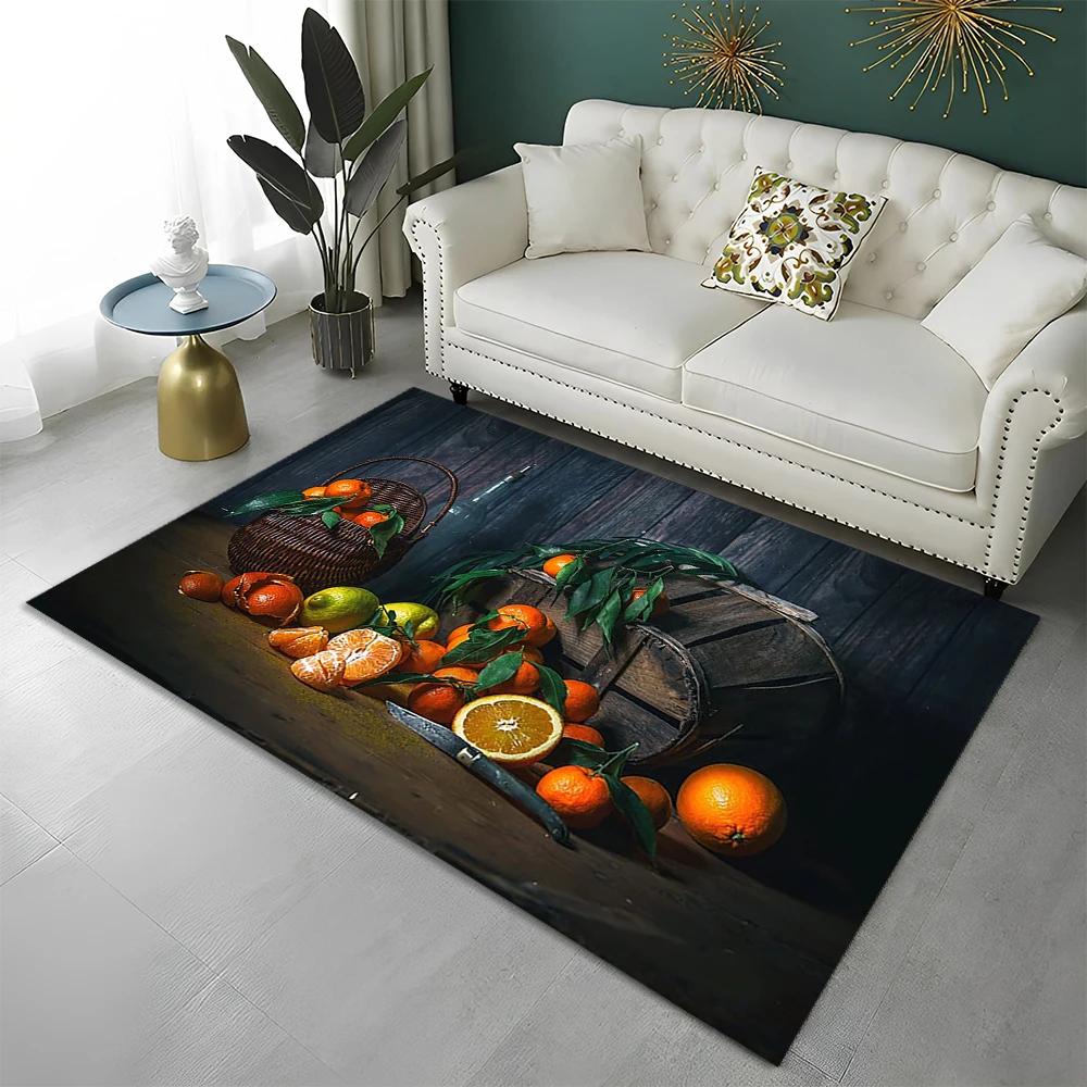 3D Cute Fruit Cartoon HD Carpet Rug for Home Living Room Bedroom Sofa Kitchen Doormat Decor,Child Area Rug Non-slip Floor Mat