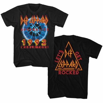 Def Leppard Adrenalize Tour Schwarzes Erwachsenen-T-Shirt