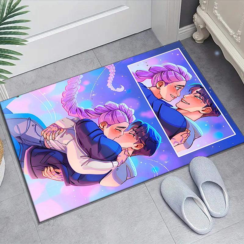1pc KPop Demon Hunters20 Design Area Rug - Non-Slip, Soft & Cozy Floor Mat for Living Room, Bedroom, Office - Indoor/Outdoor Decorative Carpet