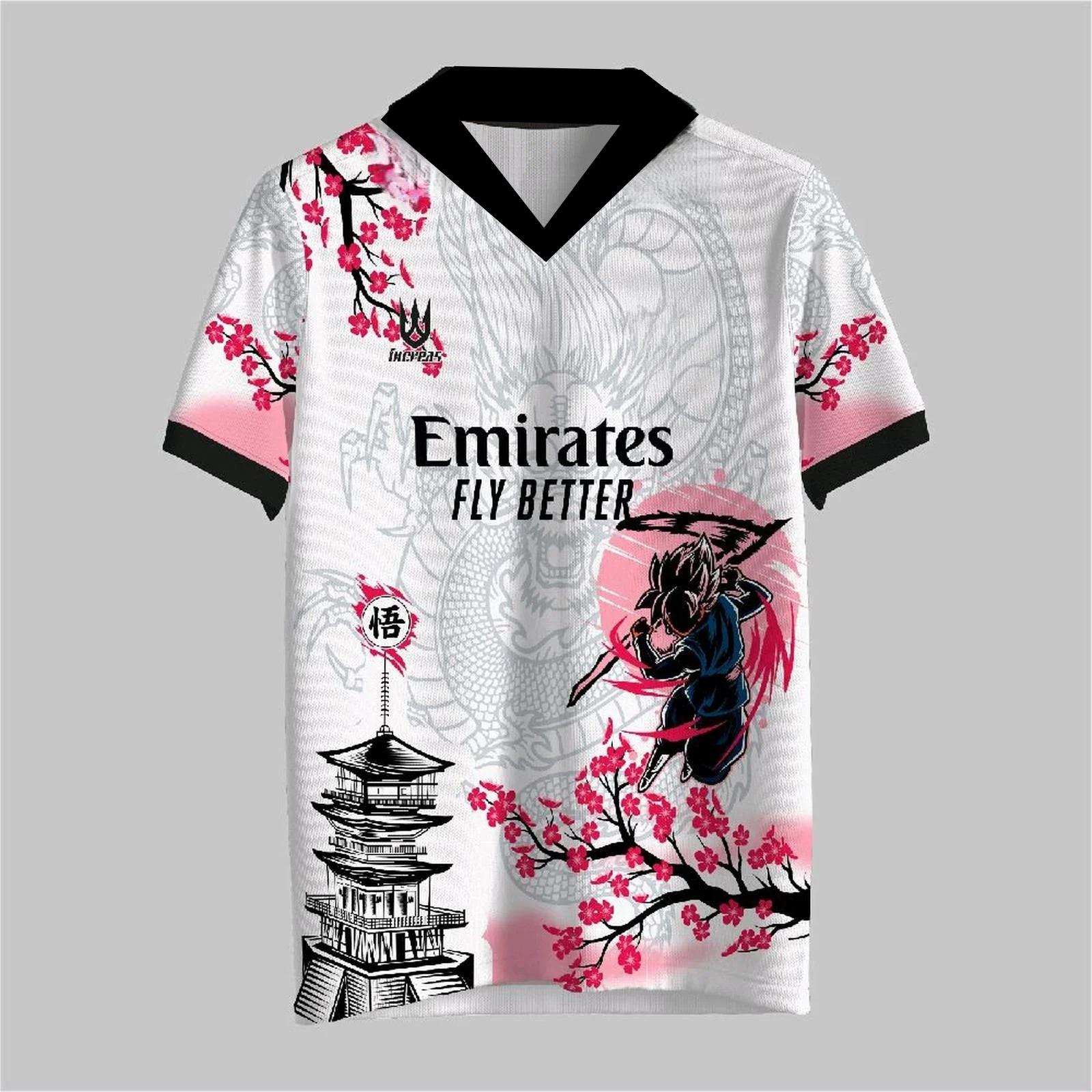 

Dragon Ball X Emirates Goku Sakura Японский стиль Футболка для фанатов аниме Мужская Женская Быстросохнущая футболка 4XL
