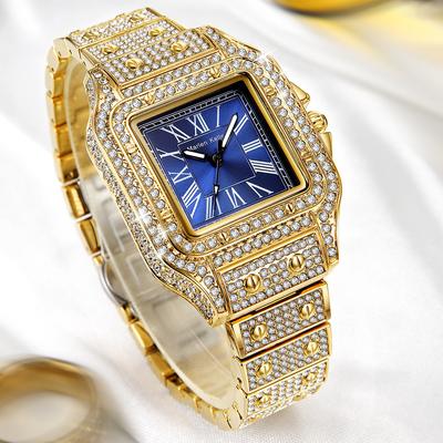Women's Watches Fashion Luxury Quartz Wrist Watch for Lady Diamonds Dial Stainless Steel Clock