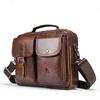 Quality Original Leather Design Male Shoulder Messenger Bag Cowhide Fashion Cross-body Bag Pad Tote Mochila Satchel Bag
