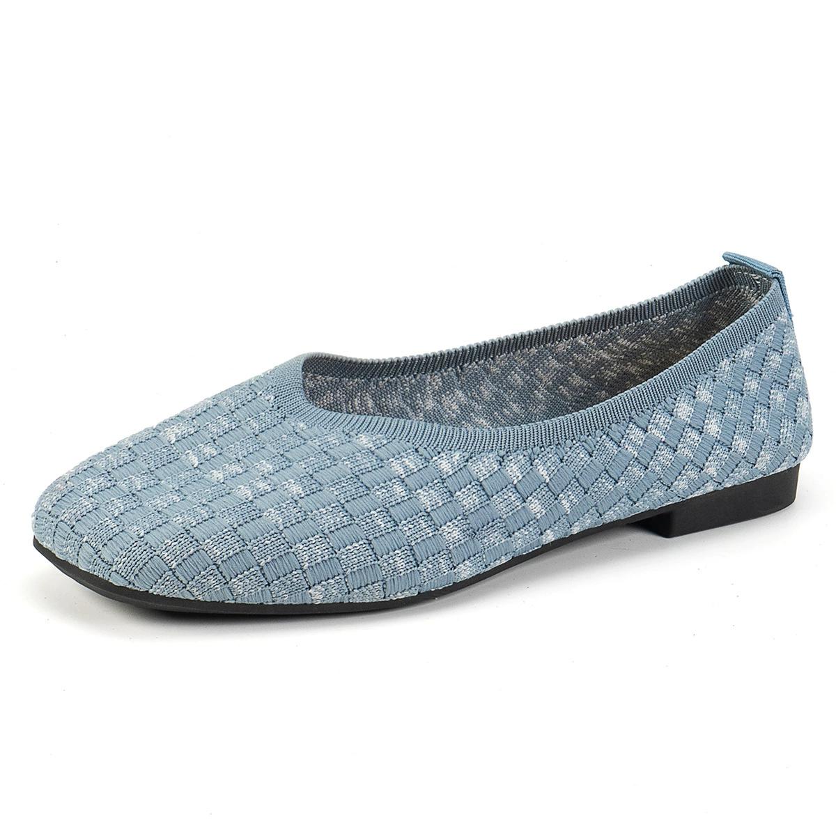 Новые женские повседневные вязаные туфли большого размера Flying Woven Flat Breathable 43 1750₽