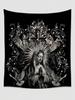 Goth Dark Holy Lady Dove Cross Tapestry 3X5 Ft Polyester Wall Hanging For Living Room Bedroom Home Camping Decor