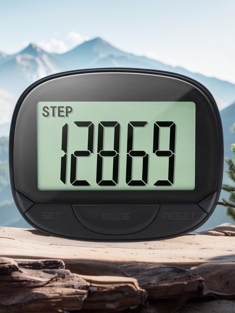 Clip-On Schrittzähler Digitale Anzeige Einfacher Schrittzähler Großer Bildschirm Multifunktional für Outdoor-Sportarten