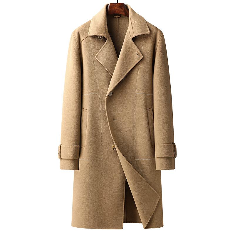 

Длинное пальто с поясом, утепленное осенне-зимнее новое пальто для молодых мужчин 3XL