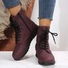 European American Leather Boots 2024 Spring Autumn New Collection Solid Color Large Size Simple Slope Heel Sports Women's Boots