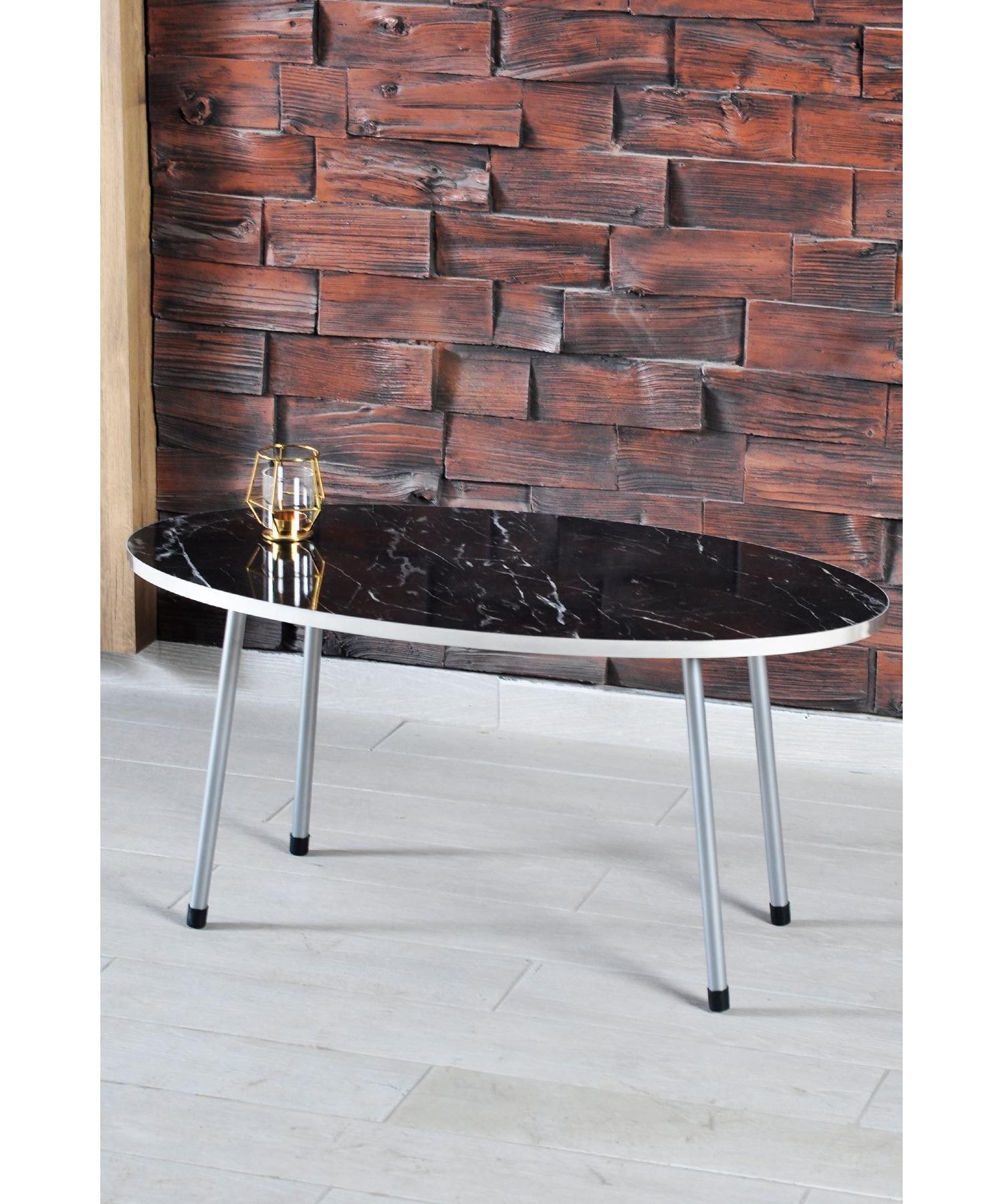 

Center Table Ellipse Silver Metal Leg Bendir Silver