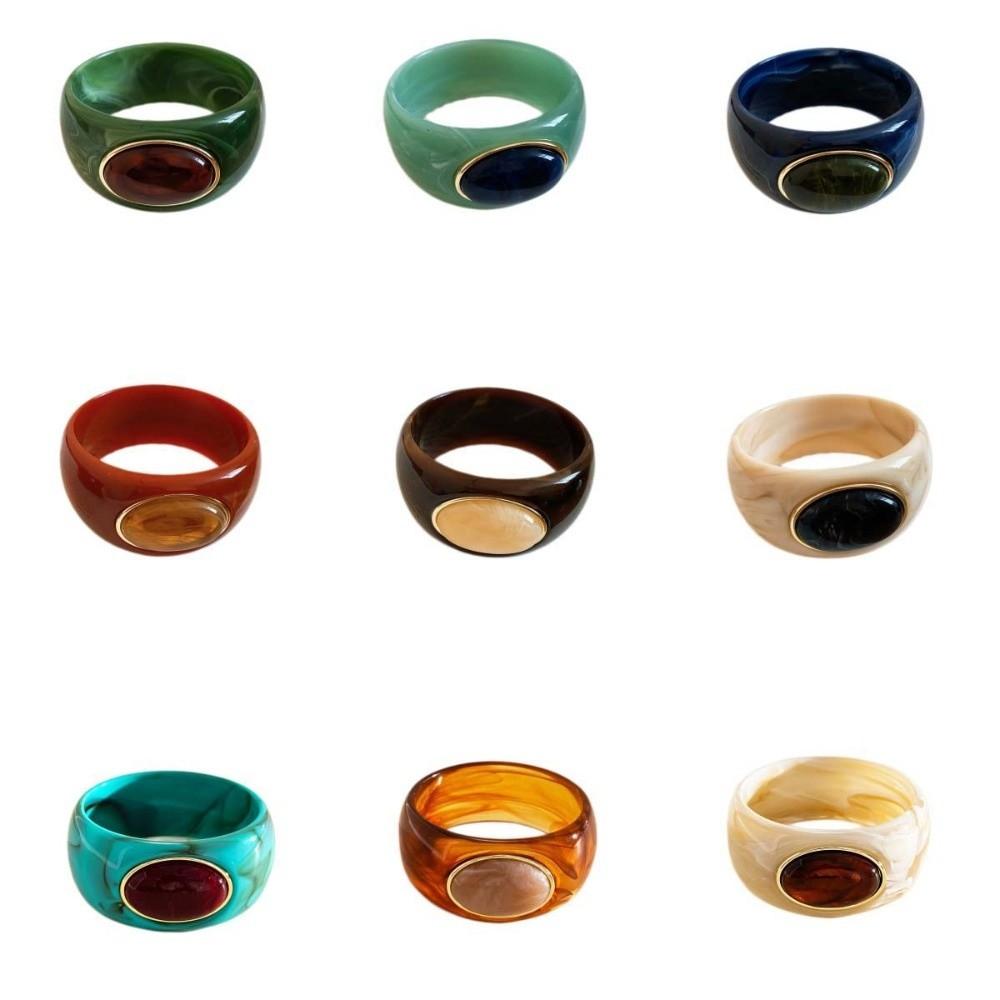 Bohemian Acrylic Bangle Smudging Retro Hand Ring Creative Irregular Wide Bracelet  Girls