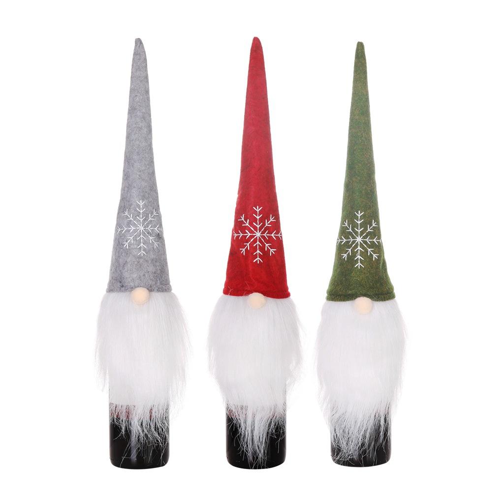Gnome Christmas Wine Bottle Cover Merry Christmas Decorations for Home Christmas Ornaments Xmas Gifts Happy New Year