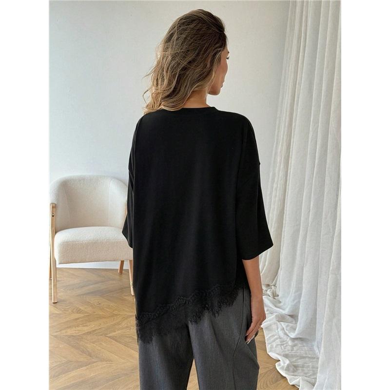 T-Shirt for Women Summer Leopard Plus Size Long Sleeve Top Round Neck Casual Stretch Loose-Fit T-Shirt