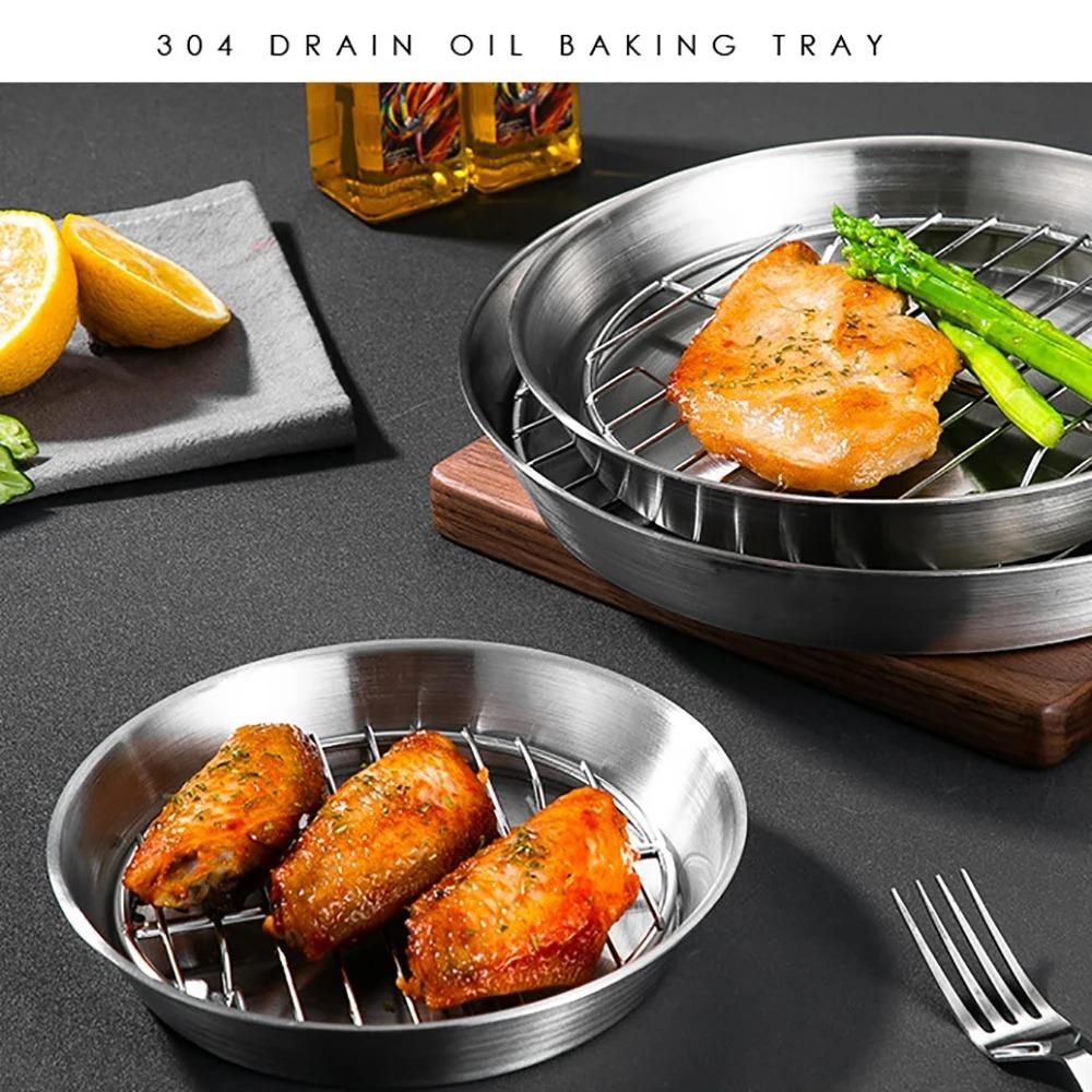 Elevated Mesh Barbecue Tray 304 Stainless Steel Baking Tray Multi-purpose Tray  Air Fryer
