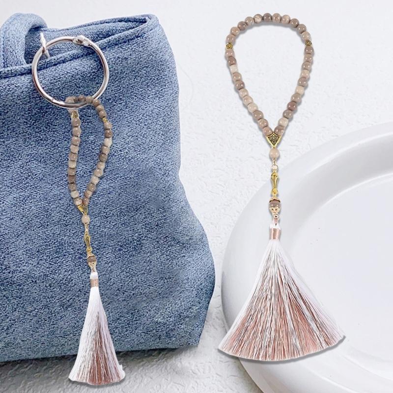 Multifunctional Glass Prayer Beads with Colorful Tassels Comfortable and Stylish for Muslims and Fashion Enthusiasts