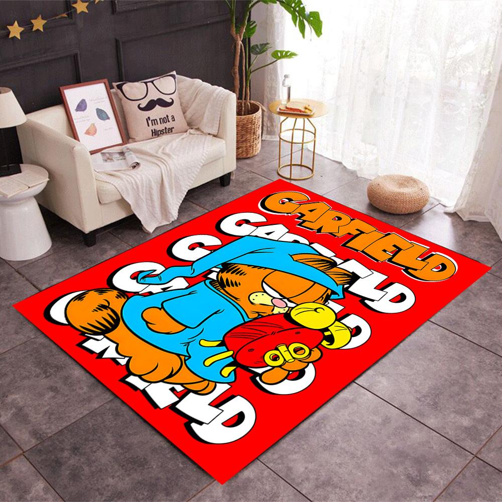 Tappeti Antiscivolo a Tema 'L'Avventura Accogliente di Garfield' - Arredamento per la Casa in Poliestere, Adatti per Camere da Letto, Soggiorni, Ingressi, Studi e Decorazioni