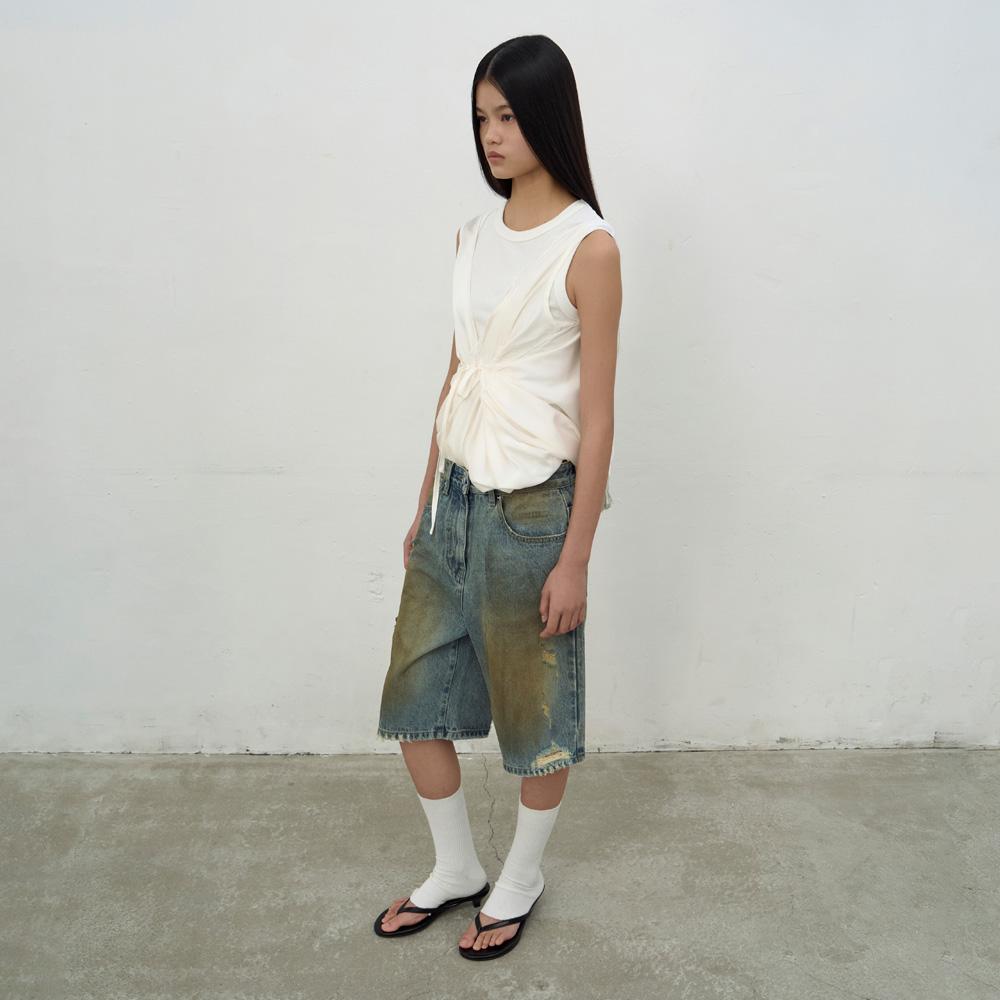 Lcdc Tm Shirring Sleeveless Dress (White)