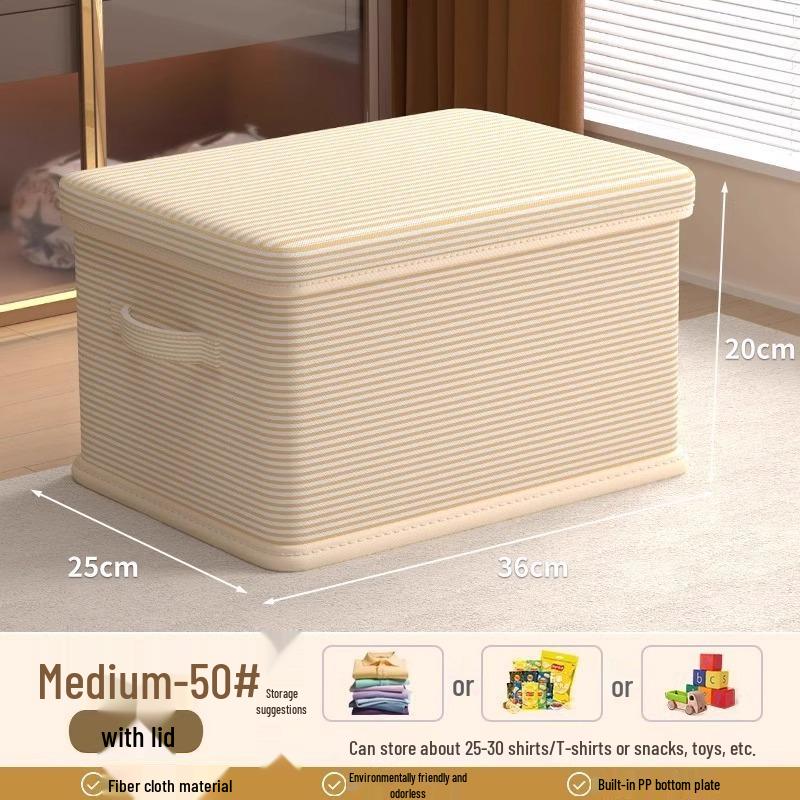 Foldable Handheld Storage Box with Lid for Clothes, Toys, and Snacks