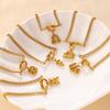 Minimalist, Wind Twelve Constellation Pendant Knotted Bracelet Stainless Steel Gold Plated Jewelry
