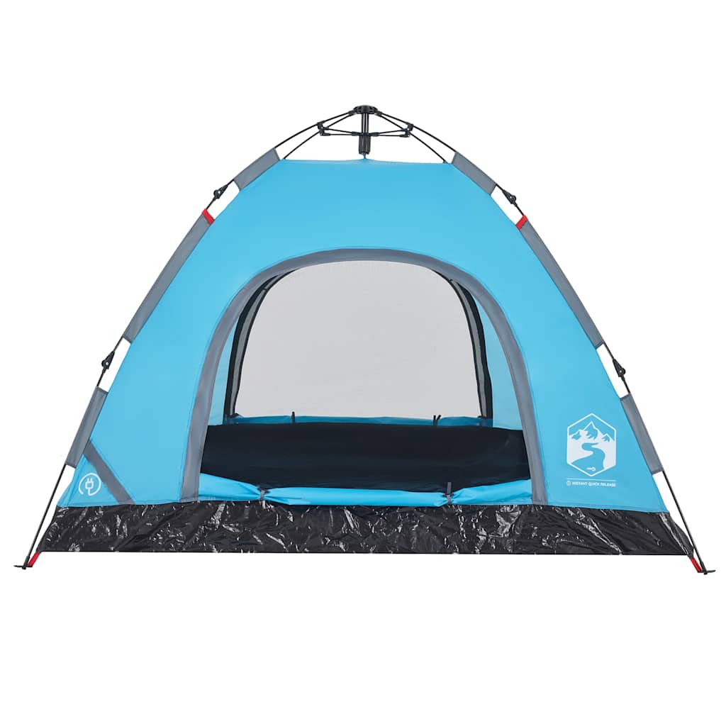 Vidaxl Tenda da Campeggio, 3-Posti, Blu, Montaggio Rapido