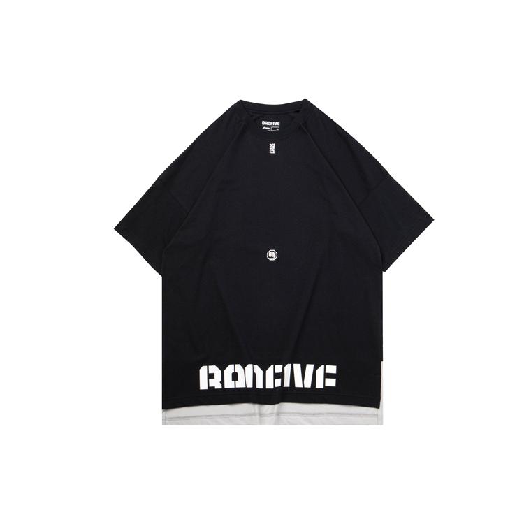 Li Ning BADFIVE T Shirts Men s Black Crew Neck Moderate Straight Fit AHSQ231-2 L