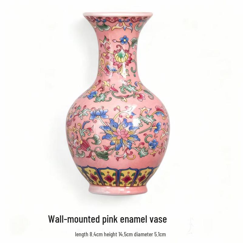 Blue and White Porcelain Chinese Zen Wall Vase - Ceramic Hanging Ornament for Office or Home Decor