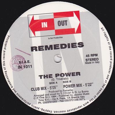 12-Zoll Schallplatte REMEDIES - The Power IN1011 In Out 1994 Italien Dance & Electronica Gebraucht