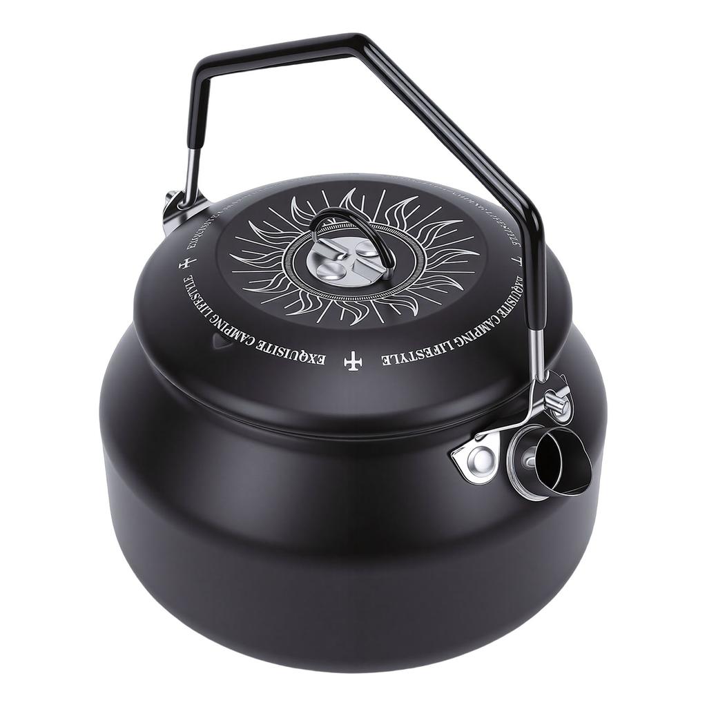 Camping Kettle 1L 304 Stainless Steel Lightweight Portable Stovetop Tea Pot for Open Fire Boiling Water Outdoor Hiking