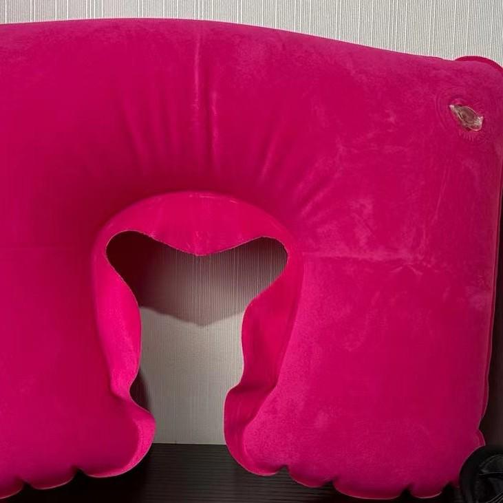 Inflatable U-Shaped Neck Pillow for Travel and Camping - Mouth-Blow, Multi-Functional, and Foldable
