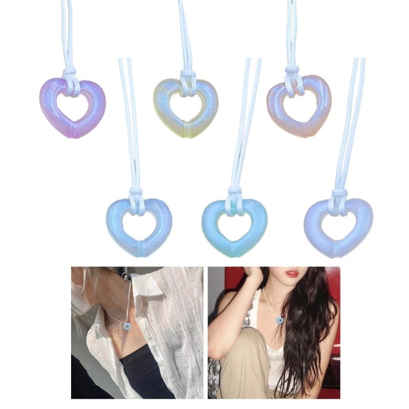 Love Heart Pendant Choker Necklace Hollow Glitter Heart Choker Necklaces Fashion Jewelry Neck Clavicle Chain for Women