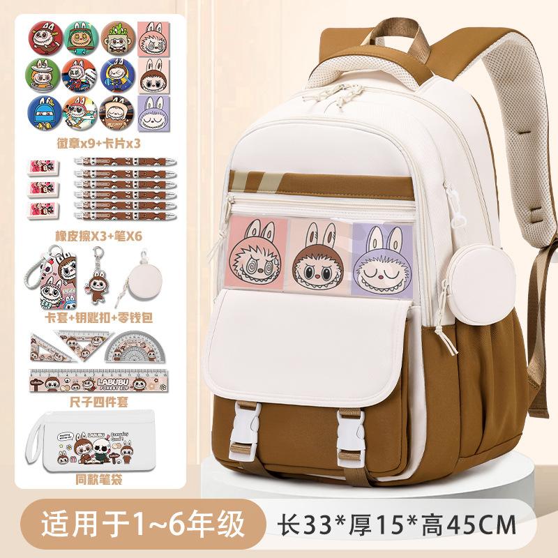 School Bag School Bag Primary School Students Large Capacity Burden Reduction and Decompression Backpack 3-5-6 Grade Cartoon Spine Protection Backpack