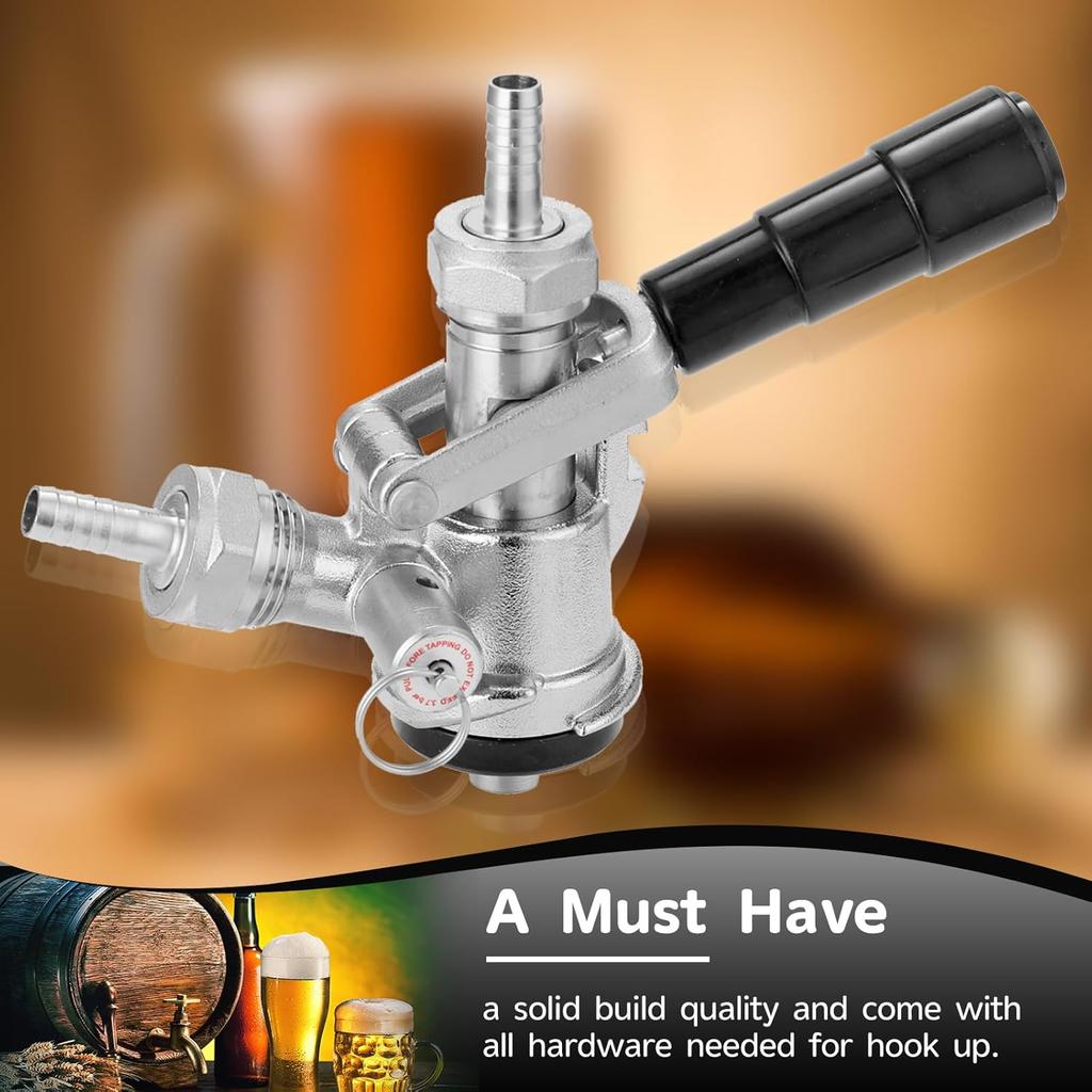 Keg Coupler, Sankey Keg Tap D System ID 5/16'' Draft Beer Line (304 Stainless Steel Probe) G5/8 Nuts Commercial Sankey Kegerator D Coupler with 4