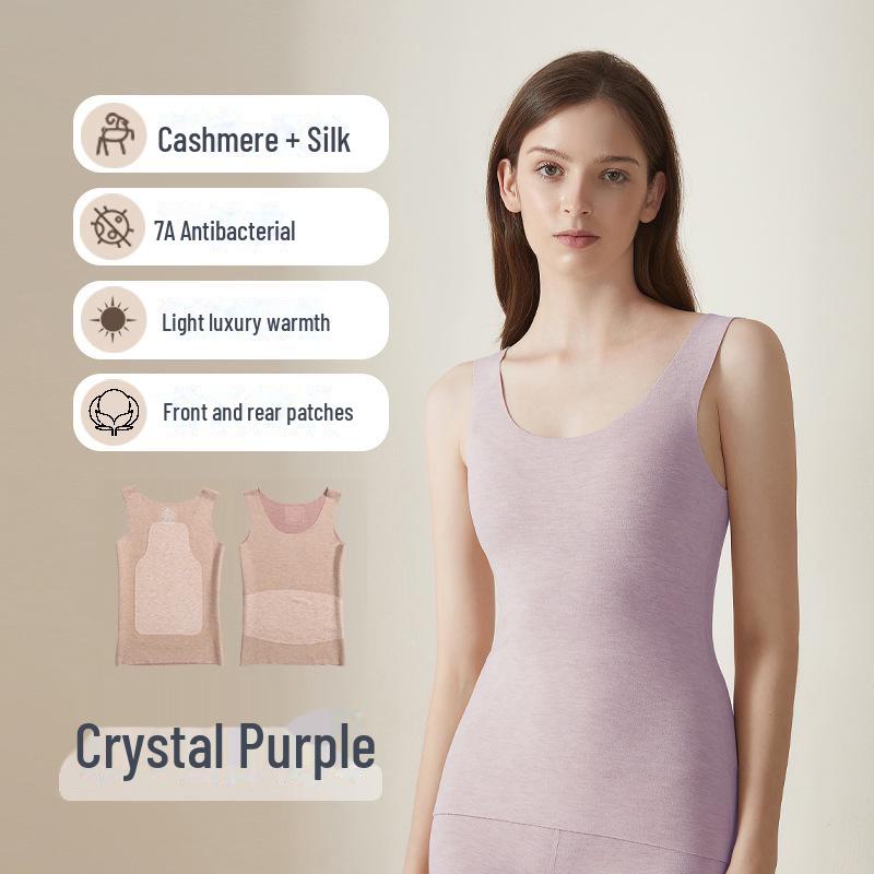 Silk Cashmere Women's Seamless Velvet Thermal Vest Top