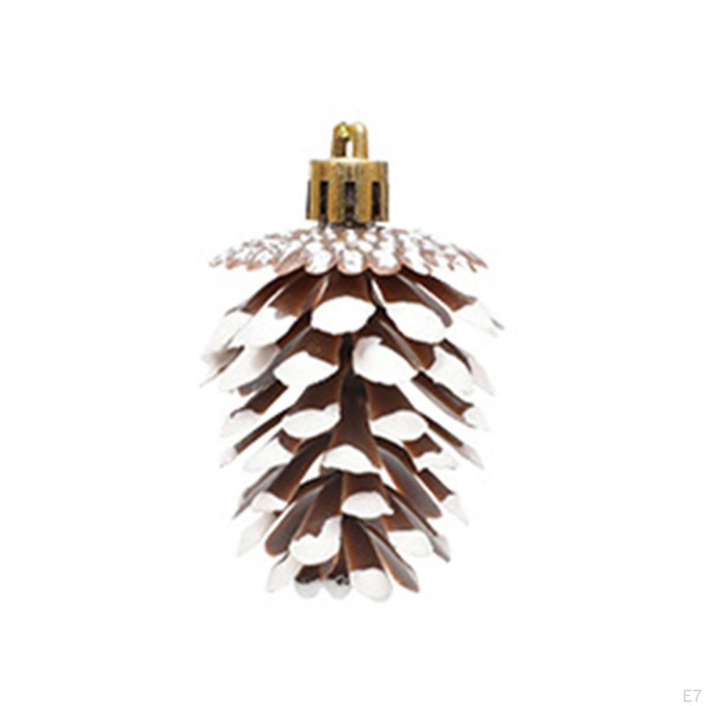 6 Stykker Kunstige Kongler Juletrepynt Høytidsdekorativ Juleanheng for