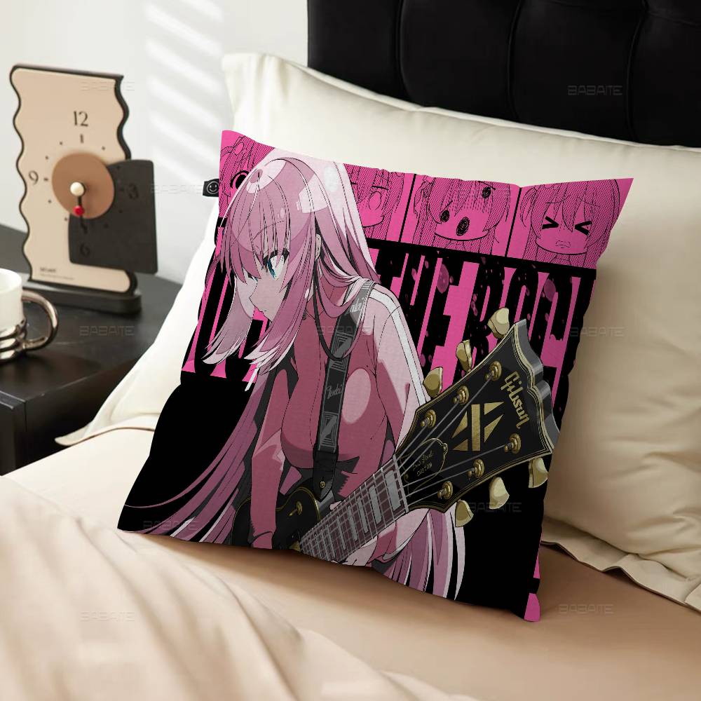 Anime BOCCHI THE ROCK Cushion Cover Car Throw Pillow Case For Sofa Car Christmas Gift 40x40cm 45x45cm