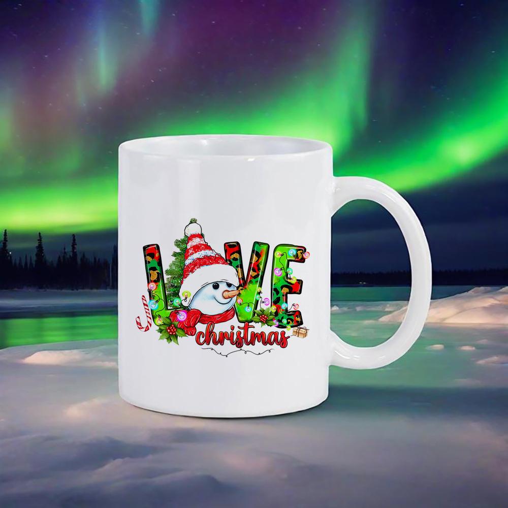 Christmas LOVE Pattern Mug Snowflake Coffee Mugs Cute Snowman Water Cup Tea Cups Beer Breakfast Cup Funny Drinkware Ceramic Bar