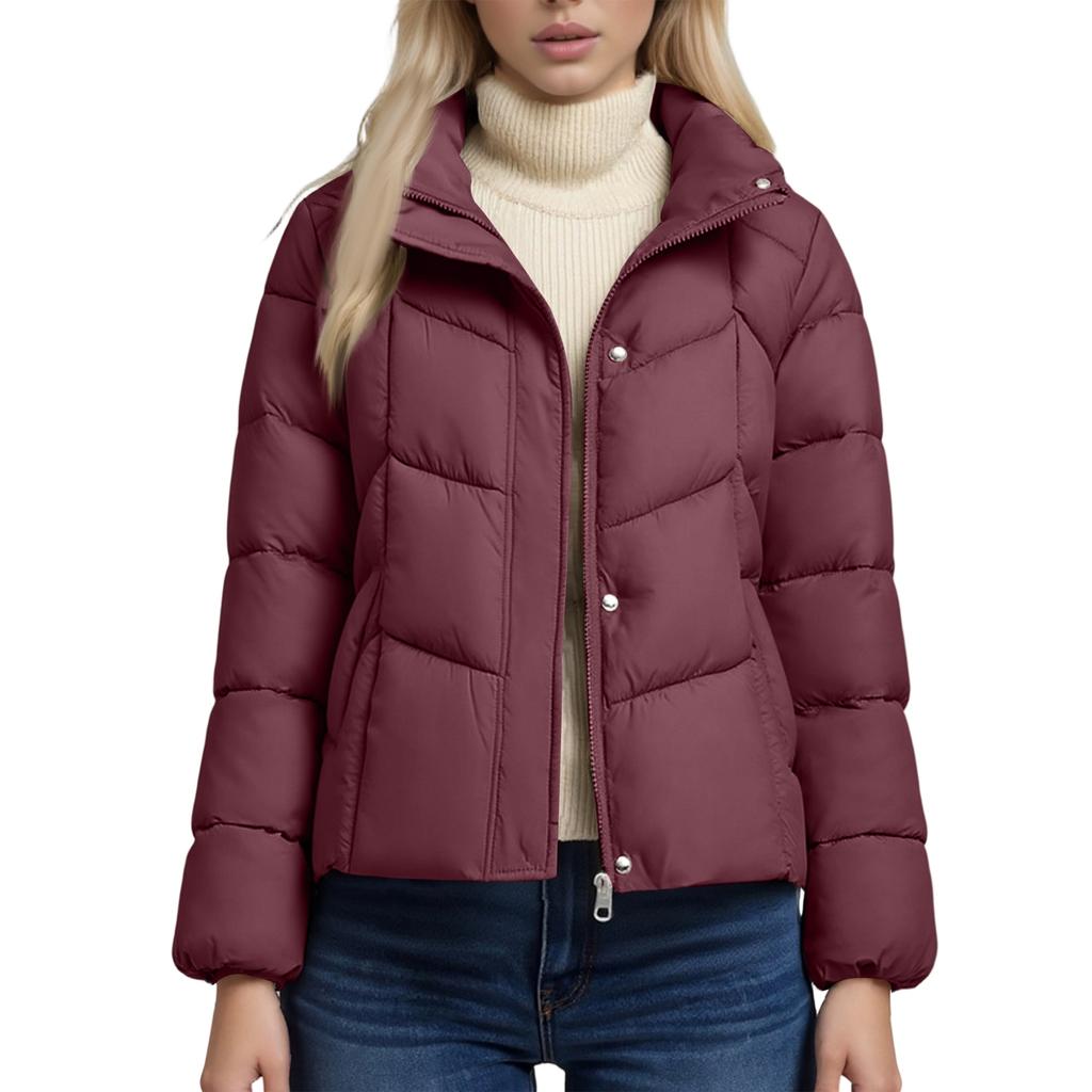 Women's Stand-up Collar Versatile Loose Warm Fashionable Cotton Jacket