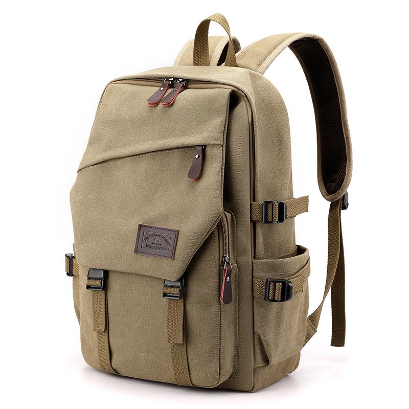 

Men s Retro Canvas Backpack - Large Capacity for Middle & High School Students хакі