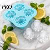 Octopus Shaped Ice Cubes Cube Tray Mold, 4 Grid Maker, Food Grade Food-grade TPR Soft Easy Release for Jelly Chocolate Drinks And