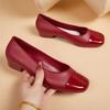Pantofi de ploaie noi pentru femei cu toc bloc jos Talpă moale Antiderapant Vârf pătrat Slip-on Impermeabili Pantofi de lucru Pantofi ușori pentru navetă