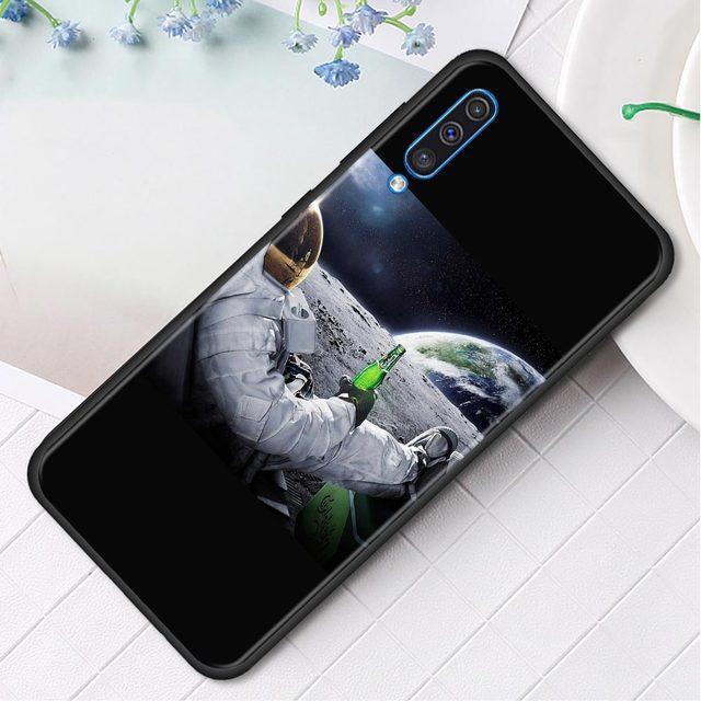Silikonowe etui na telefon do Samsung Galaxy A50 A70 A10 A20e A30 A40 A20s A10s A10e A80 A90 A60 A30s Pokrowiec Shell Ziemia Księżyc Planeta