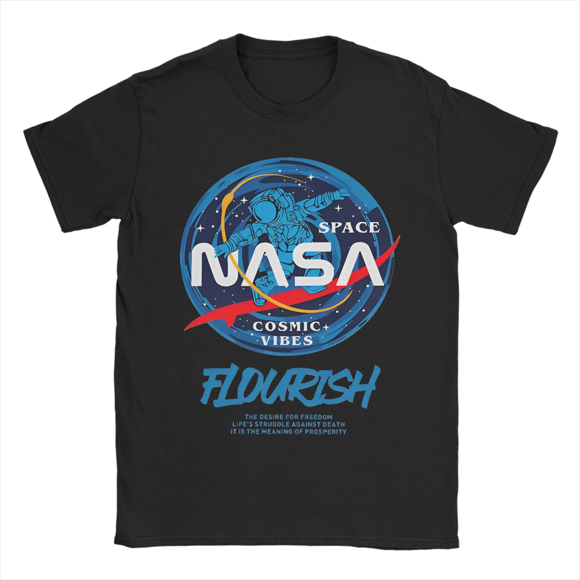 

Retro Cool Nasa Power Rocket T Shirt For Men Women Crewneck Short Sleeve Tops Cotton Summer TopsTops 4XL
