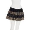 Leopard Print Lace Patchwork Y2K Skirt - European & American Sexy Slim Fit