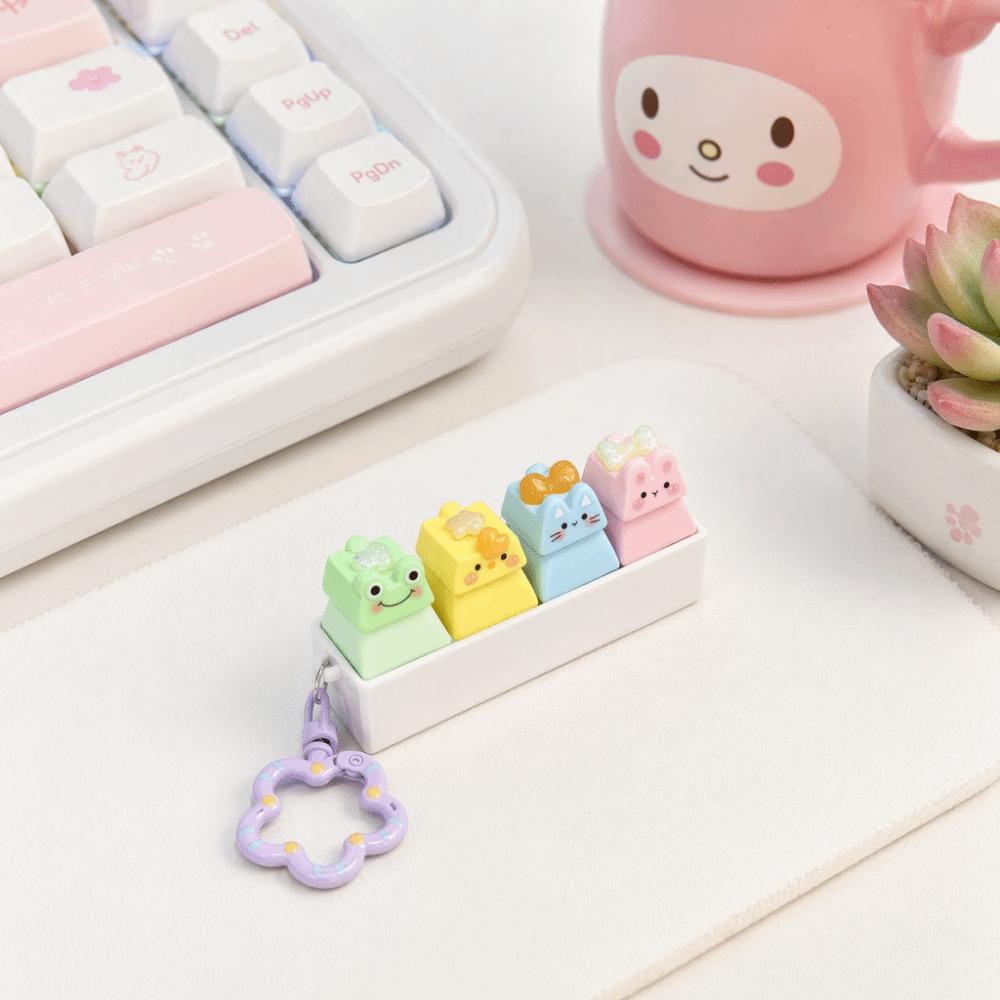 Cheese Anti-stress Toy Pendant Aninal Keycap Fidget Keychain Decompression Keyring Children Adults