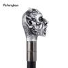Silver Resin Skull Monster Head Walking Cane Fashion Decorative Steel Stick Gentleman Elegant Cosplay Cane Knob Crosier 94cm