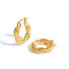 ANENJERY Knitted Twist Hoop Earrings for Women Unique Simple Design Geometric Huggies Jewelry Pendientes Brincos
