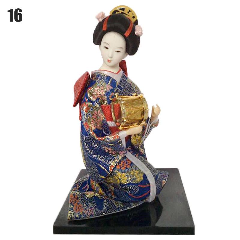 Japanese Geisha Doll Asian Handmade Crafts Kimono Doll Home Table Decor Miniature Figurines Sculpture Collection Gift Creative